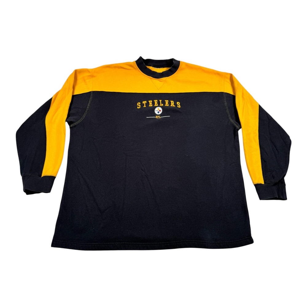 Pittsburgh Steelers Sweatshirt Mens 3XL Black NFL Football Crewneck Fleece